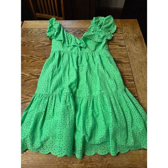 Lilly Pulitzer Asteria Dress in Cabana Green/Daisy Dreams Eyelet sz 6 - Picture 2 of 5